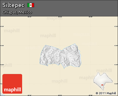 Classic Style Map of Siltepec, single color outside