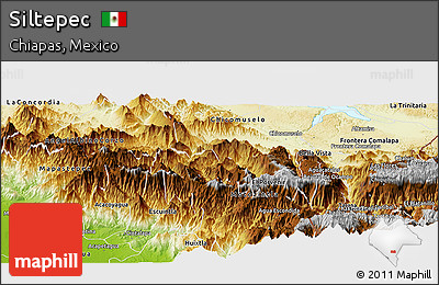 Physical Panoramic Map of Siltepec