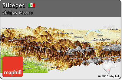 Physical Panoramic Map of Siltepec