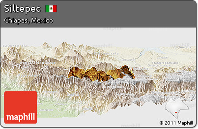 Physical Panoramic Map of Siltepec, lighten