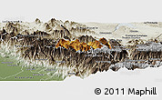 Physical Panoramic Map of Siltepec, semi-desaturated