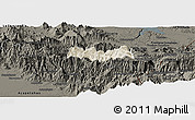 Shaded Relief Panoramic Map of Siltepec, darken