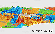 Shaded Relief Panoramic Map of Siltepec, political outside