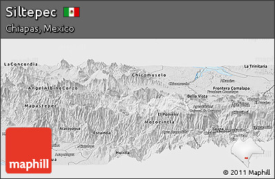 Silver Style Panoramic Map of Siltepec