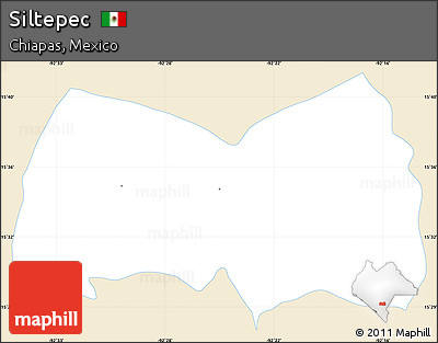 Classic Style Simple Map of Siltepec, single color outside