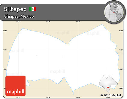 Classic Style Simple Map of Siltepec, single color outside