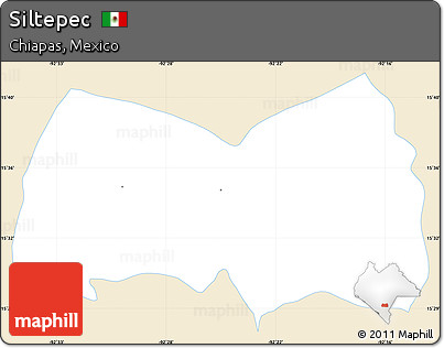 Classic Style Simple Map of Siltepec, single color outside