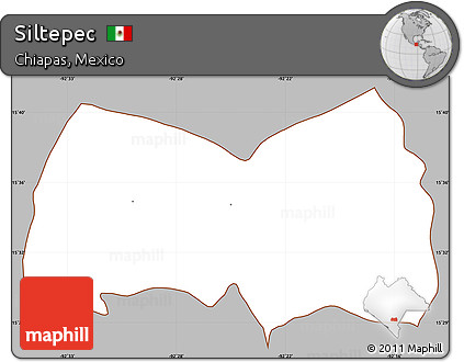 Gray Simple Map of Siltepec, cropped outside