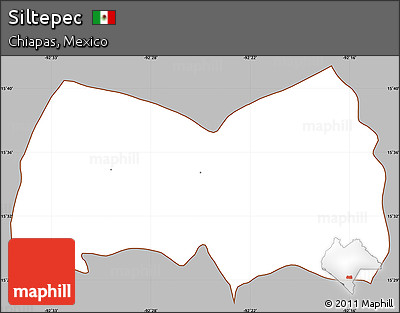 Gray Simple Map of Siltepec, cropped outside