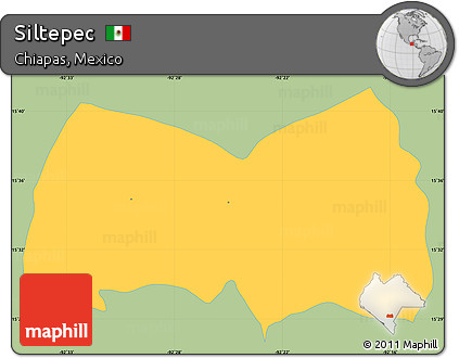 Savanna Style Simple Map of Siltepec, single color outside