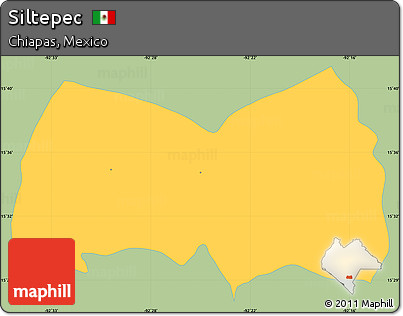 Savanna Style Simple Map of Siltepec, single color outside