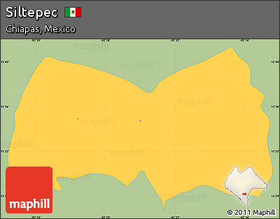 Savanna Style Simple Map of Siltepec, single color outside