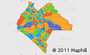 Political Simple Map of Chiapas, cropped outside