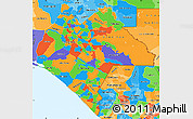 Political Simple Map of Chiapas, political shades outside