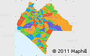 Political Simple Map of Chiapas, single color outside