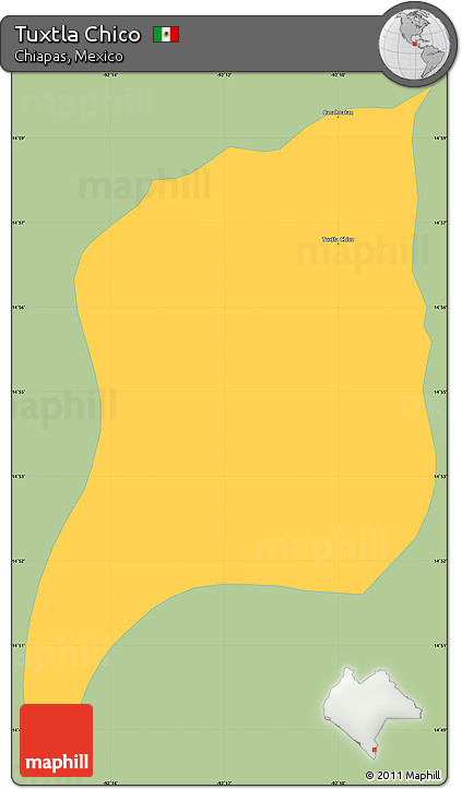 Savanna Style Simple Map of Tuxtla Chico, single color outside