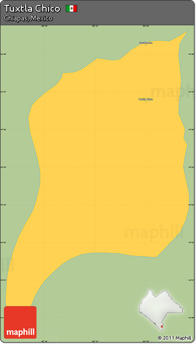 Savanna Style Simple Map of Tuxtla Chico, single color outside
