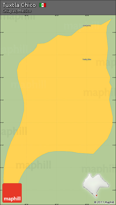 Savanna Style Simple Map of Tuxtla Chico, single color outside
