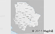 Gray 3D Map of Chihuahua, single color outside
