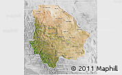 Satellite 3D Map of Chihuahua, lighten, desaturated
