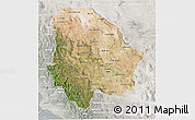 Satellite 3D Map of Chihuahua, lighten, semi-desaturated