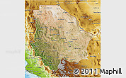 Satellite 3D Map of Chihuahua, physical outside