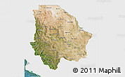 Satellite 3D Map of Chihuahua, single color outside