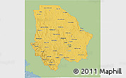 Savanna Style 3D Map of Chihuahua, single color outside