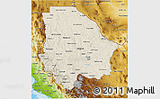Shaded Relief 3D Map of Chihuahua, physical outside