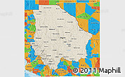 Shaded Relief 3D Map of Chihuahua, political outside