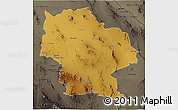 Physical 3D Map of Ahumada, darken, semi-desaturated