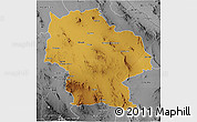Physical 3D Map of Ahumada, desaturated