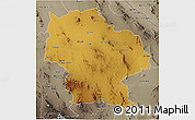Physical 3D Map of Ahumada, semi-desaturated