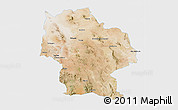 Satellite 3D Map of Ahumada, single color outside