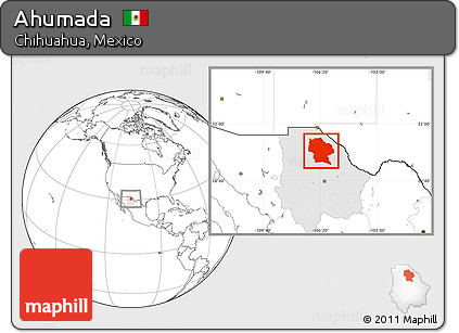Blank Location Map of Ahumada, highlighted parent region