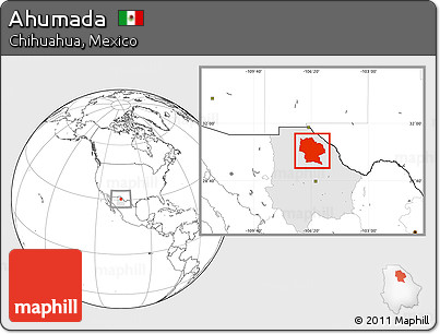 Blank Location Map of Ahumada, highlighted parent region