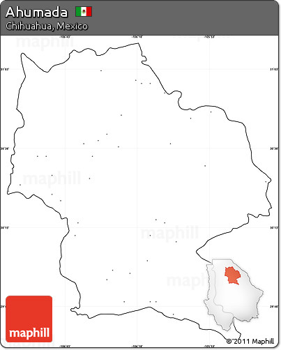 Blank Simple Map of Ahumada, cropped outside, no labels