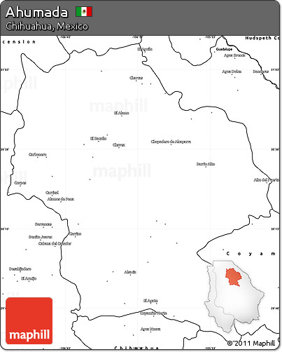 Blank Simple Map of Ahumada