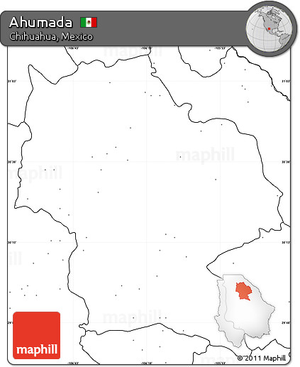 Blank Simple Map of Ahumada, no labels