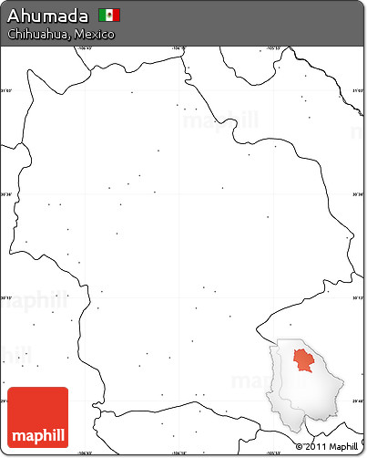 Blank Simple Map of Ahumada, no labels
