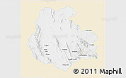 Classic Style 3D Map of Aldama, single color outside