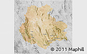 Satellite 3D Map of Aldama, lighten, desaturated