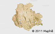 Satellite 3D Map of Aldama, single color outside