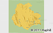 Savanna Style 3D Map of Aldama, single color outside