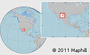 Gray Location Map of Aldama, highlighted parent region, within the entire country, hill shading