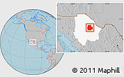 Gray Location Map of Aldama, highlighted parent region, hill shading