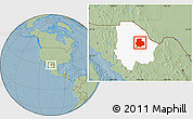 Savanna Style Location Map of Aldama, highlighted parent region, hill shading