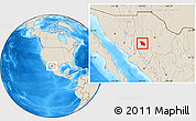 Shaded Relief Location Map of Bocoyna