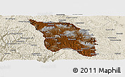 Physical Panoramic Map of Bocoyna, shaded relief outside