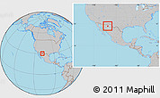 Gray Location Map of Casas Grandes, within the entire country